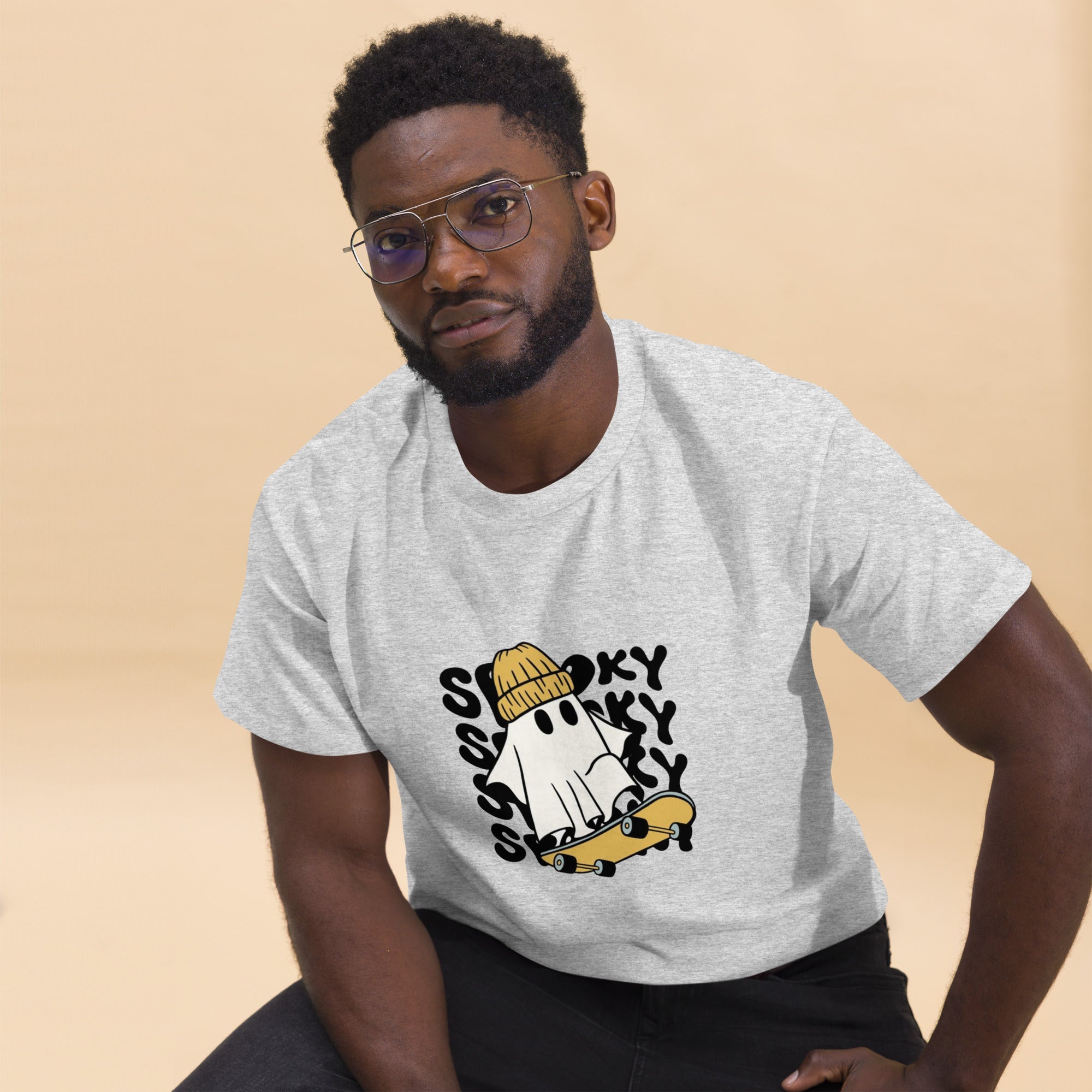 Men's Classic Tee: Where Smoke Meets Skate Cotton Casual Plain