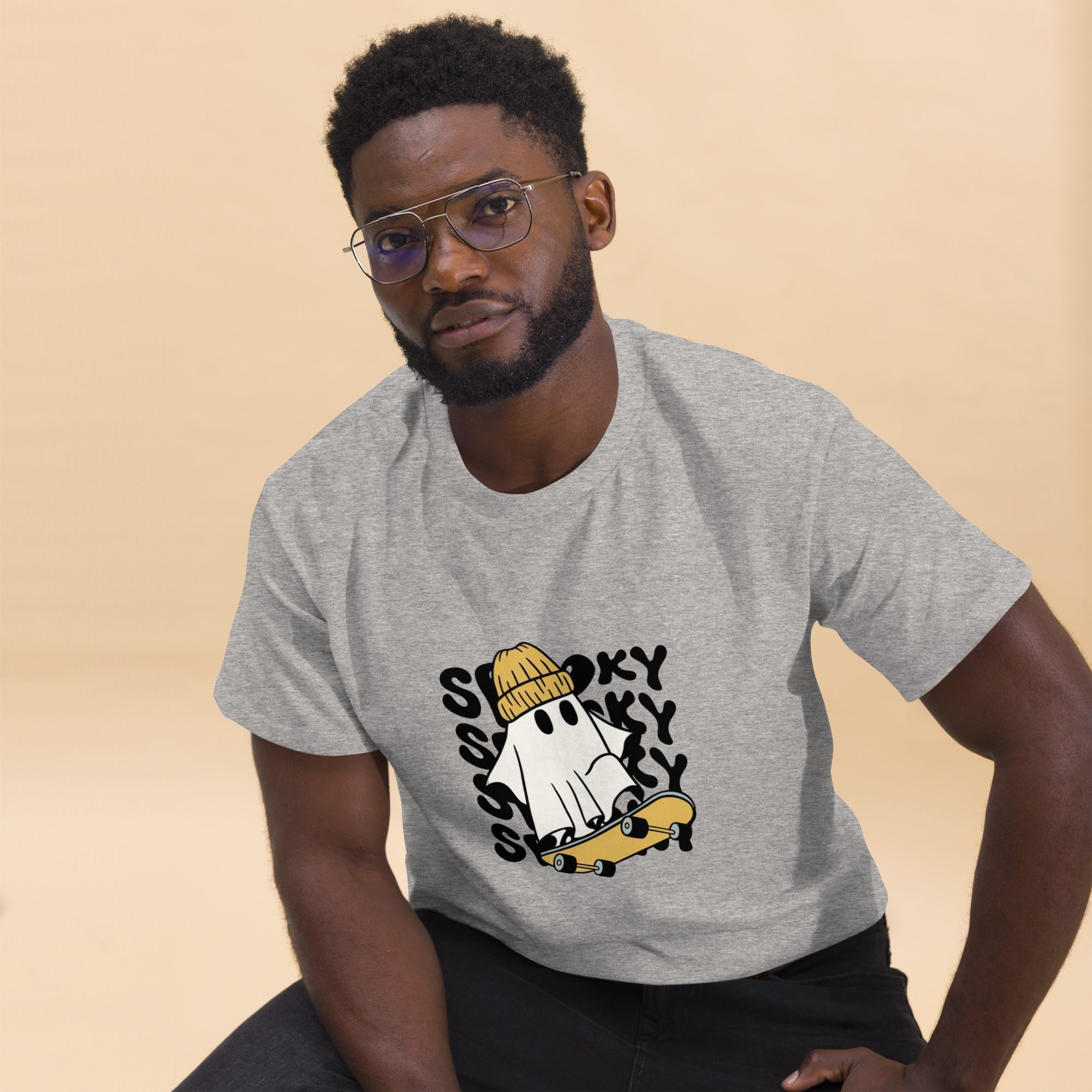 Men's Classic Tee: Where Smoke Meets Skate Cotton Casual Plain