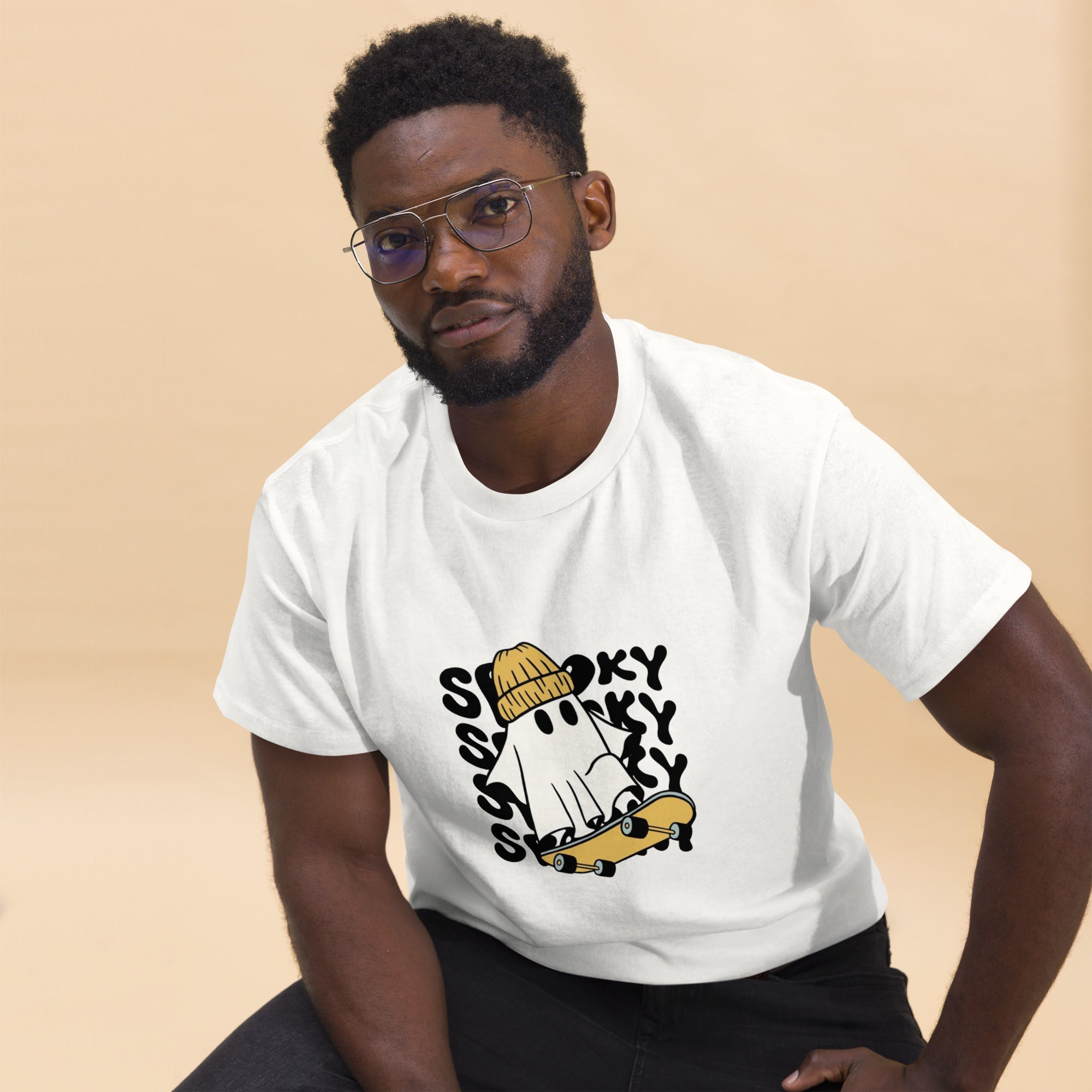 Men's Classic Tee: Where Smoke Meets Skate Cotton Casual Plain